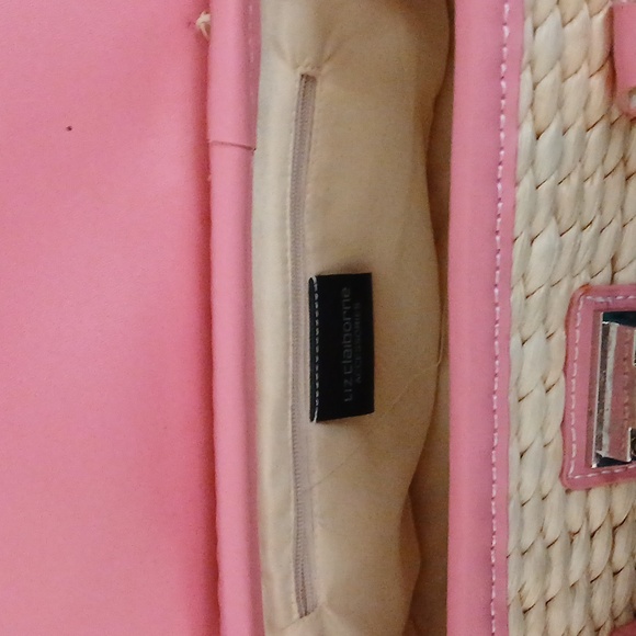 Liz Claiborne  Pink and Straw Purse - Picture 9 of 9